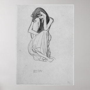Vooraan door Gustav Klimt Poster