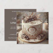 VOORAANSTAANDE BEWERKBARE BRUILOFT JUBILEUM CAKE KAART (Voorkant / Achterkant)