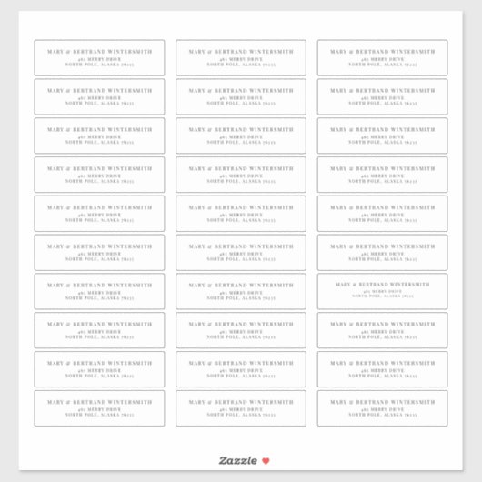 Vooraf geadresseerde bruiloft retourlabel minimali sticker (Vel)