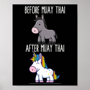 Voorafgaand aan Muay Thai Unicorn Fighter Boxing Poster