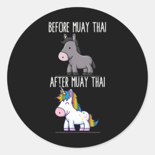 Voorafgaand aan Muay Thai Unicorn Fighter Boxing Ronde Sticker