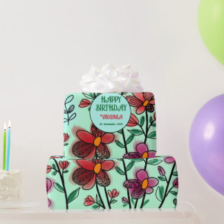 VOORAFGAANDE UNIEKE RODE DOODLE STROMEN CADEAUPAPIER