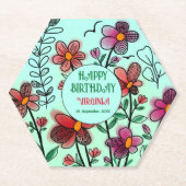 VOORAFGAANDE UNIEKE RODE DOODLE STROMEN KARTONNEN ONDERZETTERS (Voorkant)