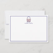 Voorbedrukte Monogram Boot Tas Notitiekaarten (Voorkant)