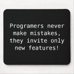 VOORBEELD: ALLEEN KLEUR / zwart + uw grappige teks Muismat