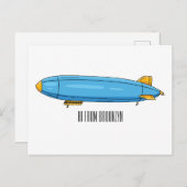 Voorbeeld cartoon van het luchtschip briefkaart (Voorkant / Achterkant)