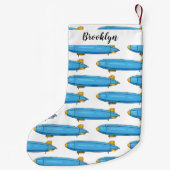 Voorbeeld cartoon van het luchtschip kleine kerstsok (Achterkant)