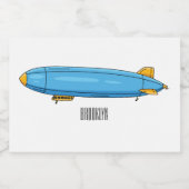 Voorbeeld cartoon van het luchtschip voedselcontainer etiket (Enkel label)