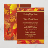 Voorbeeld huwelijksuitnodiging - Fall Leaves Borde Uitnodiging Briefkaart (Voorkant / Achterkant)