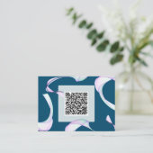 Voorbeeld klassieke paarse donkerblauwe QR-code RS Informatiekaartje (Staand voorkant)