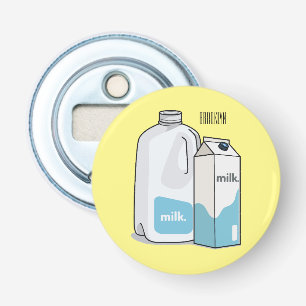 Voorbeeld melkcartoon button flesopener