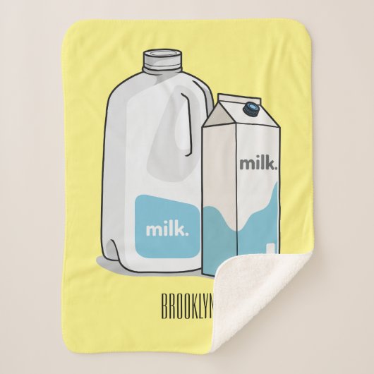 Voorbeeld melkcartoon sherpa deken (Voorkant)