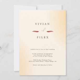 Voorbeeld minimalistisch crème-typografie bruiloft kaart
