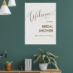Voorbeeld Minimalistische Gouden Stof Bruiloft Fee Poster