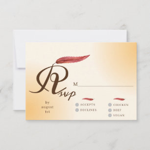 Voorbeeld Minimalistische herfst crème typografie RSVP Kaartje