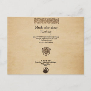 Voorbeeld om veel te doen over niets Quarto Briefkaart