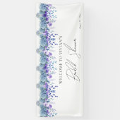 Voorbeeld Paarse Bloemetuin Bruiloft Bridal Shower Spandoek (Verticaal)