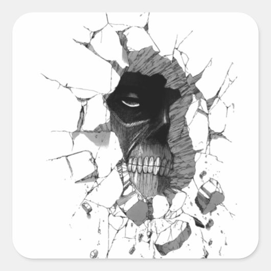 Voorbeeld skelet vierkante sticker (Voorkant)