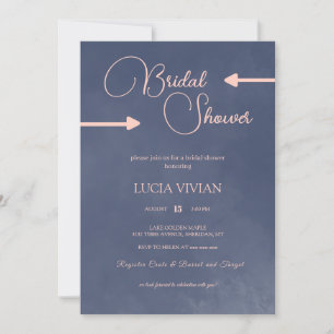 Voorbeeld typografie Navy Blauwe Bruidsdouche Kaart