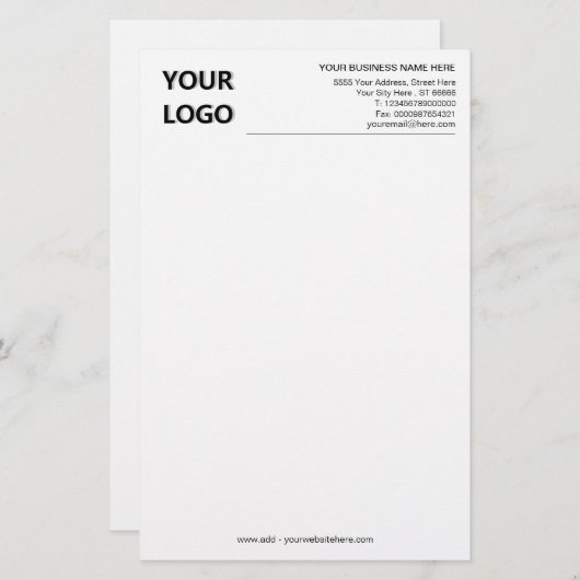 Voorbeeld van aangepast kantoorpapier van Business Briefpapier (Voorkant / Achterkant)