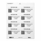 Voorbeeld van aangepaste QR-code-Adresetiketten Etiket (Full Sheet)