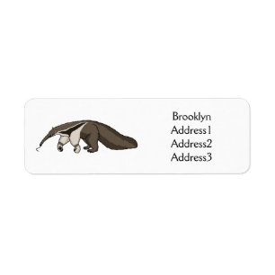 Voorbeeld van anteater happy cartoon etiket