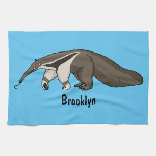 Voorbeeld van anteater happy cartoon theedoek