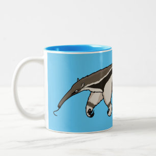 Voorbeeld van anteater happy cartoon tweekleurige koffiemok