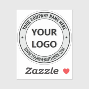 Voorbeeld van bedrijfslogo en tekst promotionele s sticker