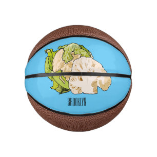 Voorbeeld van cartoon met bloemkool basketbal