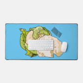 Voorbeeld van cartoon met bloemkool bureaumat (Keyboard & Muis)