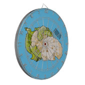 Voorbeeld van cartoon met bloemkool dartbord (Voorkant Links)