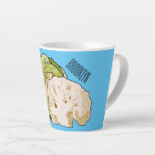 Voorbeeld van cartoon met bloemkool latte mok (Rechterhoek)