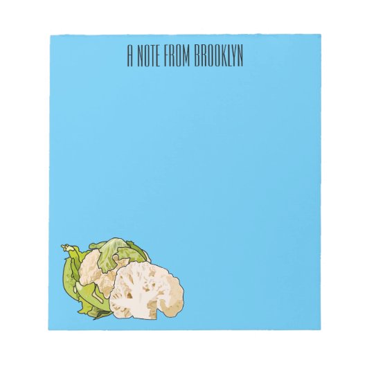 Voorbeeld van cartoon met bloemkool notitieblok (Voorkant)