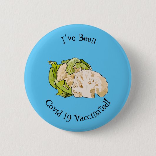 Voorbeeld van cartoon met bloemkool ronde button 5,7 cm (Voorkant)