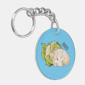 Voorbeeld van cartoon met bloemkool sleutelhanger (Voorkant Links)