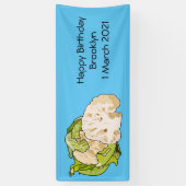 Voorbeeld van cartoon met bloemkool spandoek (Verticaal)