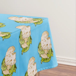 Voorbeeld van cartoon met bloemkool tafelkleed