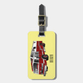 Voorbeeld van de cartoon van de brandweermotor bagagelabel (Voorkant verticaal)