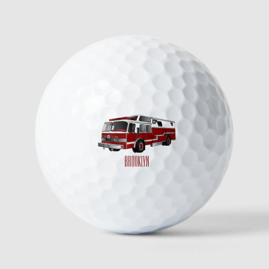 Voorbeeld van de cartoon van de brandweermotor golfballen (Voorkant)