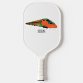 Voorbeeld van de cartoon van de bullettrein pickleball paddle (Achterkant)