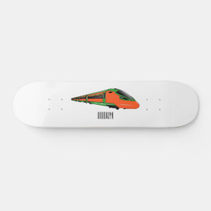 Voorbeeld van de cartoon van de bullettrein skateboard