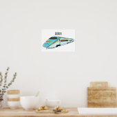 Voorbeeld van de cartoon van de hogesnelheidslijn poster (Keuken)