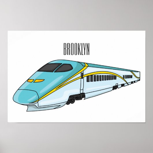 Voorbeeld van de cartoon van de hogesnelheidslijn poster (Voorkant)