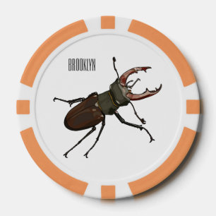 Voorbeeld van de cartoon van de kever poker chips