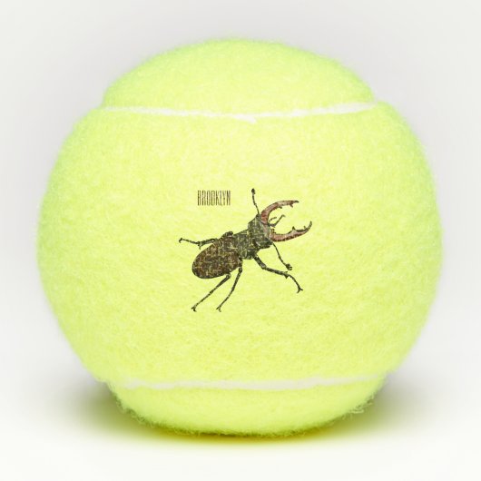 Voorbeeld van de cartoon van de kever tennisballen (Voorkant)