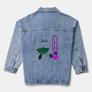Voorbeeld van de cartoon van de rijstwielen op wie denim jacket