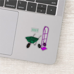 Voorbeeld van de cartoon van de rijstwielen op wie sticker