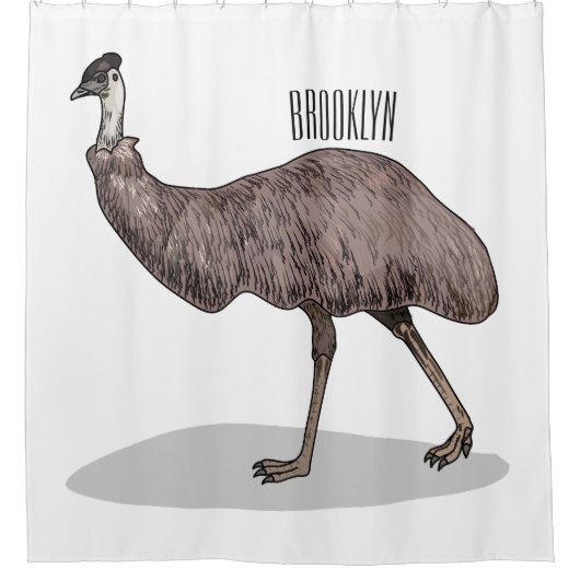 Voorbeeld van de cartoon van Emu Douchegordijn (Voorkant)