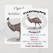 Voorbeeld van de cartoon van Emu Kaart (Voorkant / Achterkant)